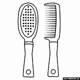 Hairbrush And Comb Coloring Page sketch template