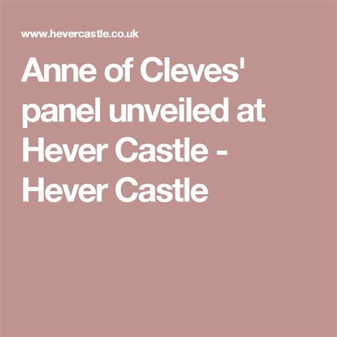 Anne of Cleves' panel unveiled at Hever Castle - Hever Castle | Anne of cleves, Cleves, Anne