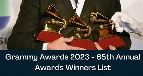 Grammy Awards 2024 - 65th Annual Awards Winners List