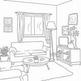 Living Room Coloring Page sketch template