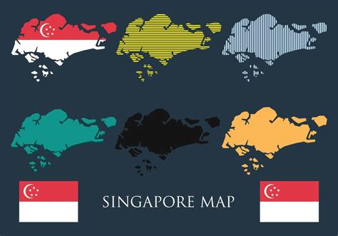 Singapore Map Vector Set 145684 Vector Art at Vecteezy