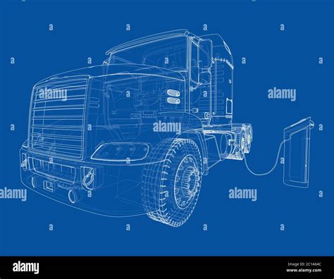 Electric Truck Charging Station Sketch. Vector Stock Vector Image & Art - Alamy