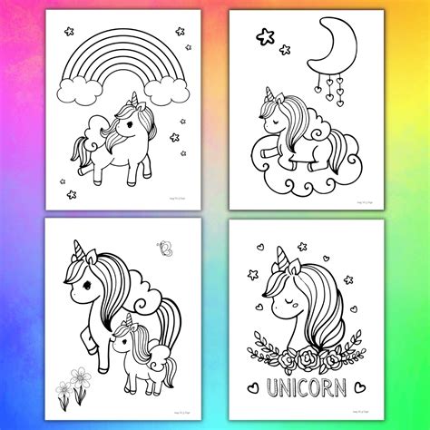 Unicorn Coloring Pages for Kids (Free Printable!)