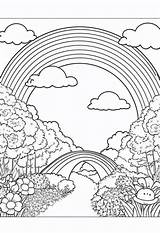 “Creative Rainbow Coloring Sheets” – Color My Pages sketch template