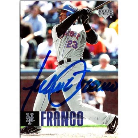 Autograph Warehouse 702679 Julio Franco Signed New York Mets 2006 Upper ...