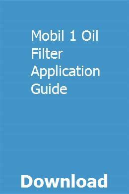Mobil 1 Oil Filter Chart