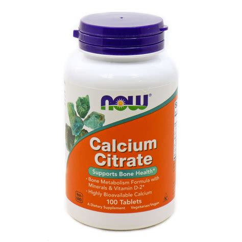 Calcium Citrate by Now Foods 100 Tablets - Walmart.com