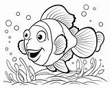 Premium AI Image  Clown Fish coloring Page For Kids sketch template