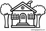 House With Tree Coloring Page  Free Printable Pages sketch template