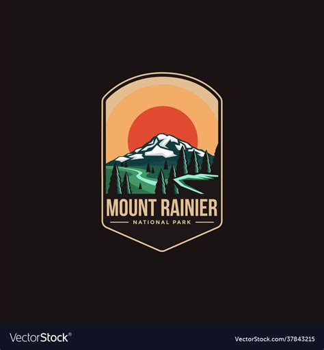 Emblem patch logo mount rainier national park Vector Image