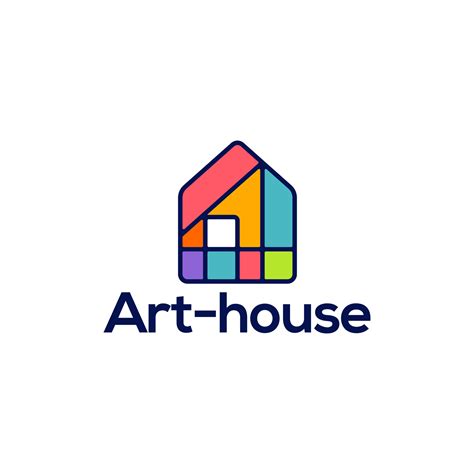 art gallery house logo. Art museum or artist school concept logo with ...