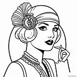 Roaring 20s Flapper Girl Coloring Page 63213 50013 sketch template