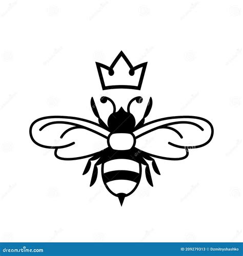 Queen bee glyph icon. stock vector. Illustration of background - 209279313