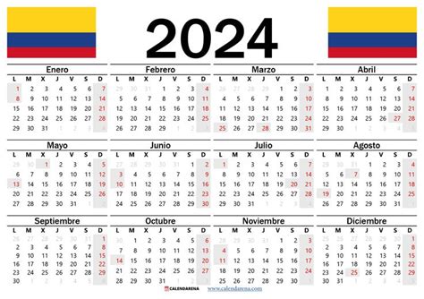 Calendario 2024 Colombia Con Festivos Y Semana Santa - Rubia Claribel