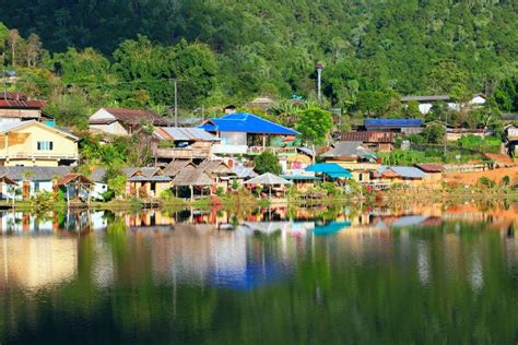 Thailand Village In The Mountains.life And Houses Of Traditional Thai People Stock Image - Image ...