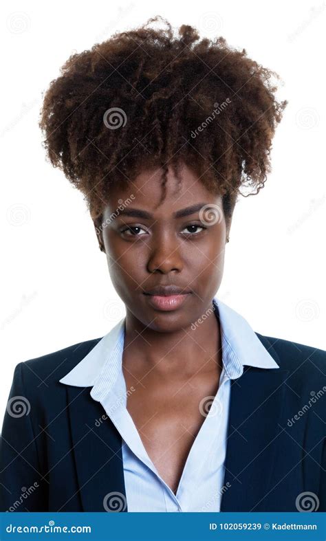 Passport Photo of a Serious African American Businesswoman Stock Image ...