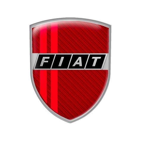 Fiat Shield Silicone Emblem Red Carbon | Domed Emblems | Stickers | X-Sticker