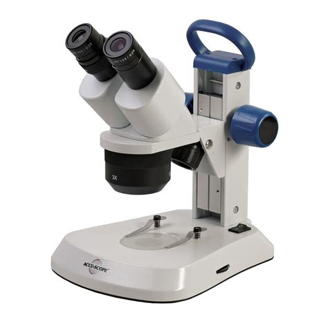 ACCU-SCOPE EXS-210-124 Stereo Microscope with 1x, 2x and 4x Objectives, Rechargeable LED ...