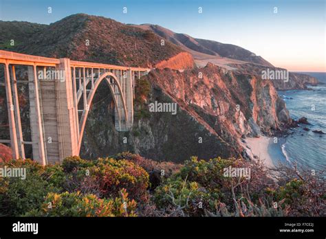 Sunset over Bixby Bridge, Big Sur, California Stock Photo - Alamy