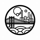 Brooklyn Bridge Skyline Coloring  Page sketch template