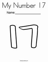 Number 17 Coloring Sheet Pages sketch template
