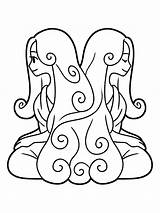 Gemini Coloring Pages  Coloring Home sketch template