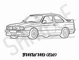 BMW M3 E30 Adult Coloring Page Printable Pages  sketch template