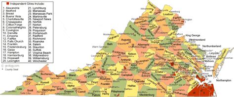 feliz: Virginia County Map VA