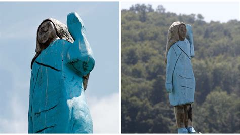 Melania Trump statue in Slovenia removed after being torched | ITV News