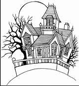Haunted House Coloring Pages  Free Printable sketch template