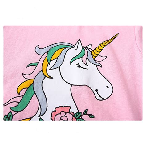 Toddler Girl Pink Print Cartoons Unicorn Smile Pajamas Sleepwear Long ...