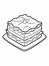 Lasagna Colouring Book Pages For Children And Adults With Vector Design  sketch template