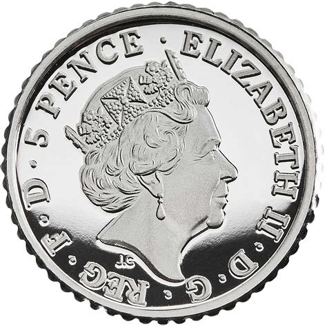 5 Pence - Elizabeth II (5th portrait; 1/40 oz Fine Silver) - United Kingdom – Numista