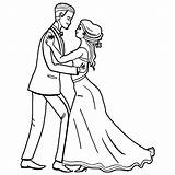 Wedding Couple Dancing Coloring Page · Creative Fabrica sketch template