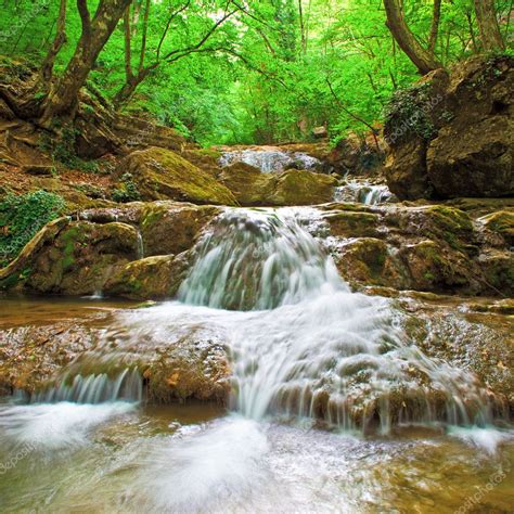 Natural Spring Waterfall — Stock Photo © Irochka #5118050