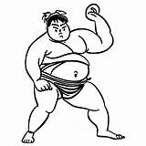 Sumo Wrestling Coloring Page · Creative Fabrica sketch template