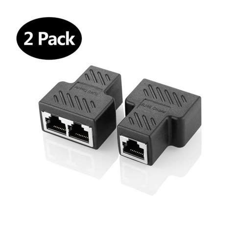 2/PK RJ45 Network Splitter Adapter 1 RJ45 Female to 2 RJ45 Female Network Splitter Adapter ...