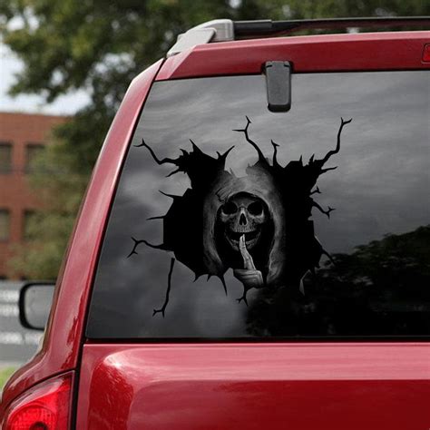 Grin Reaper Decals For Car Window Skull Funny Sticker Death | Etsy