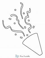 Printable Party Popper Coloring Page sketch template