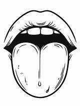 Tongue Drawing Mouth Draw Sketch Easy Lips Drawings Realistic Male Step  sketch template