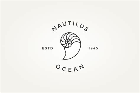 Nautilus Seashell Minimalist Logo Illustration par Blazybone · Creative ...