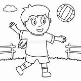 Coloring Girl Playing Volleyball In The Park Stock Vector  sketch template