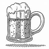Disegno Vettoriale Disegnato A Mano Di Un boccale birra Schizzo In  sketch template