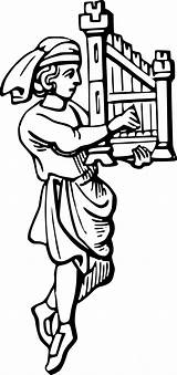 Vintage Anglosaxon Minstrel coloring Page  ColouringPages sketch template