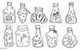 Vector Set Of Magic Bottles Chemistry Alchemist Children Cartoon  sketch template