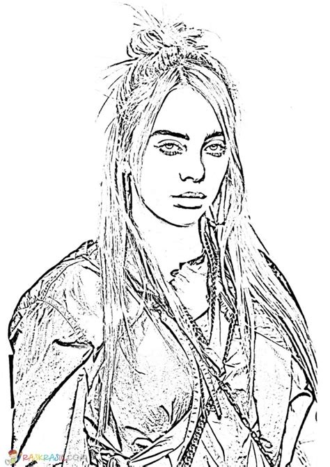 Coloring Pages Billie Eilish. Print out talented singer