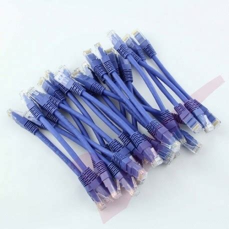 Short Blue 15cm Cat6 LSZH Patch Cables for 1U Patching 24Pk