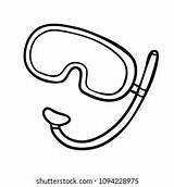Coloring Book Children Snorkel Mask Stock Vector Royalty Free  sketch template