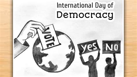 International Day of Democracy Drawing Easy | International Day of Democracy Poster | Rights Day ...