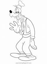 Smiling Goofy Coloring Page For Kids  Free Printable sketch template